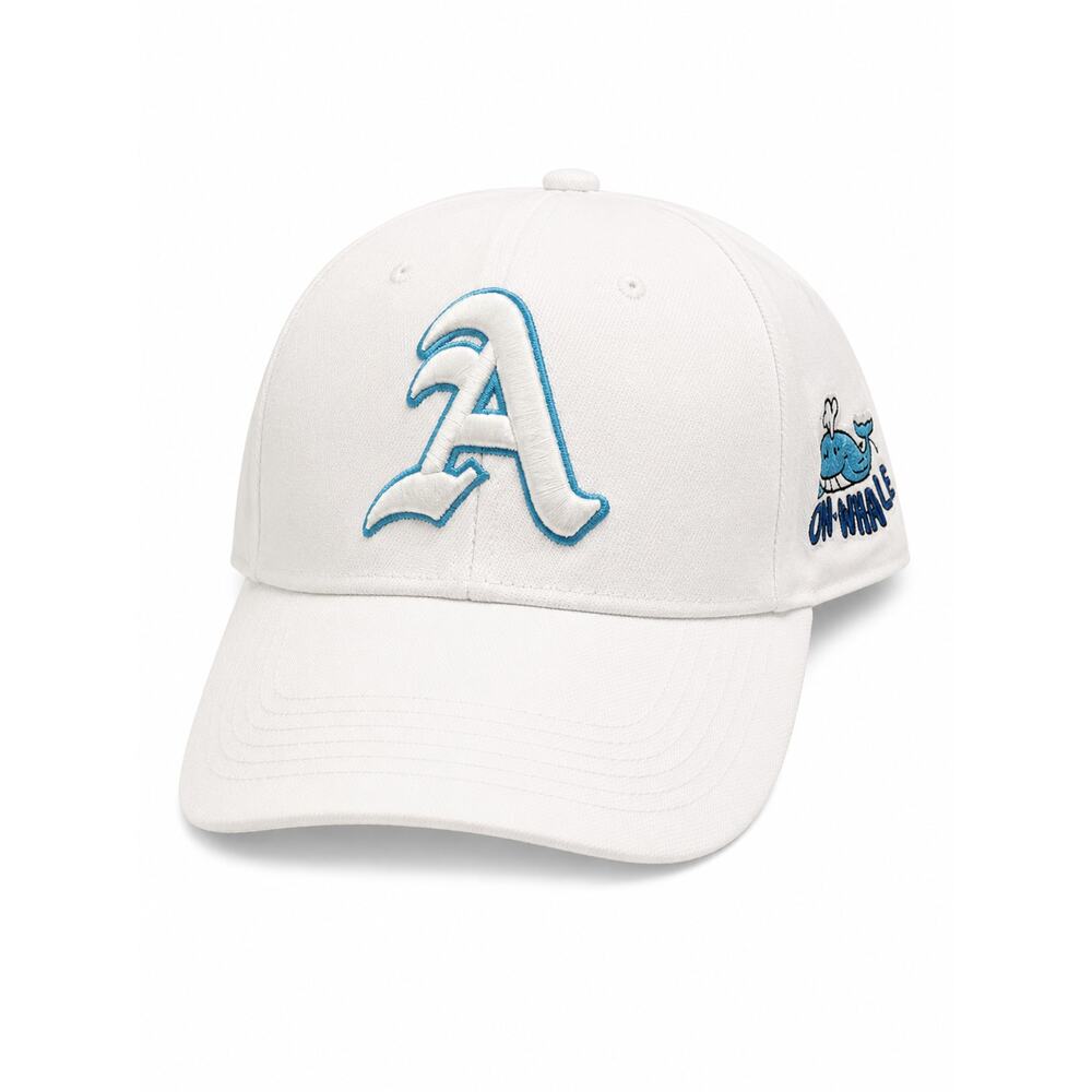 Gothic Letter Side Whale Embroidery Baseball Cap